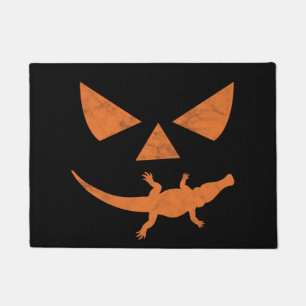 Halloween pumpkin crocodile costume doormat