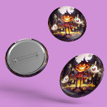 Halloween Pumpkin Cute Ghosts Moon Scary Forest 6 Cm Round Badge<br><div class="desc">Halloween Pumpkin Cute Ghosts Moon Scary Forest Buttons features a cute pumpkin head and ghosts going on a trick or treat through a spooky forest. Perfect for your Halloween party. Designed by ©Evco Holidays www.zazzle.com/store/evcoholidays</div>
