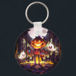 Halloween Pumpkin Cute Ghosts Moon Scary Forest Key Ring<br><div class="desc">Halloween Pumpkin Cute Ghosts Moon Scary Forest Keychain features a cute pumpkin head and ghosts going on a trick or treat through a spooky forest. Perfect for your Halloween party. Designed by ©Evco Holidays www.zazzle.com/store/evcoholidays</div>