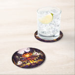 Halloween Pumpkin Cute Ghosts Moon Scary Forest Round Paper Coaster<br><div class="desc">Halloween Pumpkin Cute Ghosts Moon Scary Forest Paper Party Coasters features a cute pumpkin head and ghosts going on a trick or treat through a spooky forest. Perfect for your Halloween party. Designed by ©Evco Holidays www.zazzle.com/store/evcoholidays</div>
