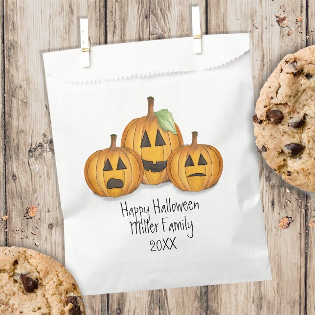 Halloween Pumpkin Cute Whimsical Jack O Lantern Favour Bags (Creator Uploaded)