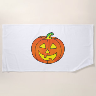 Halloween Pumpkin Cute Witch Chicken Beach Towel