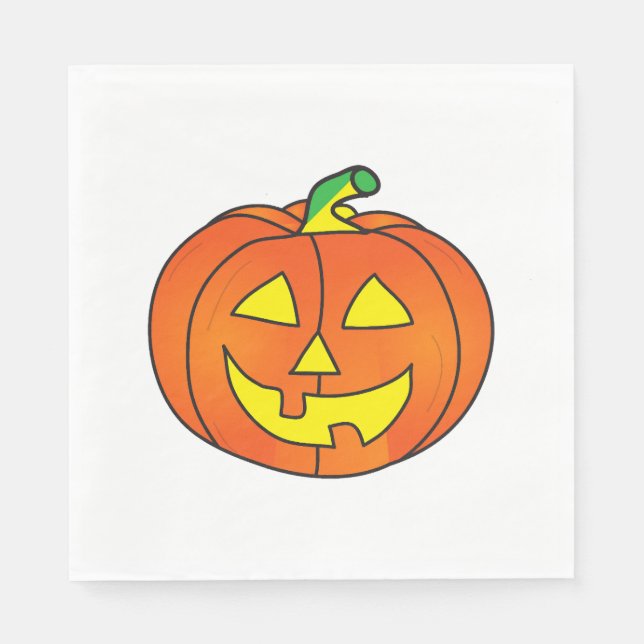Halloween Pumpkin Cute Witch Chicken Napkin (Front)