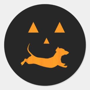 Halloween Pumpkin Dachshund Jack-o-lantern  Costum Classic Round Sticker