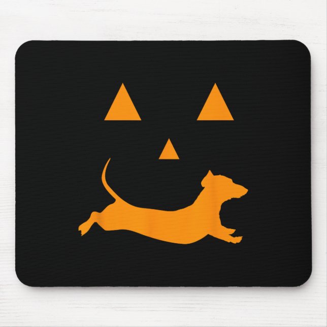 Halloween Pumpkin Dachshund Jack-o-lantern  Costum Mouse Pad (Front)