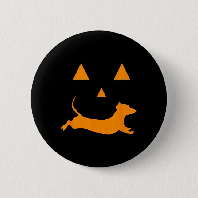 Halloween Pumpkin Dachshund Jack-o-lantern Costume 6 Cm Round Badge (Front)