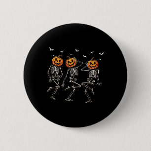 Halloween Pumpkin Dancing Skeleton Costume Women M 6 Cm Round Badge