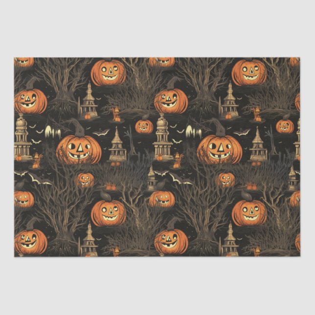 Halloween Pumpkin Dark Tissue Paper (Front)