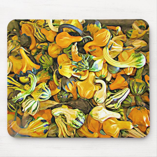 Halloween Pumpkin Decorative Squash Mouse Pad (Front)