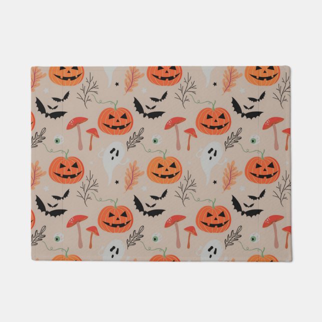 Halloween Pumpkin Design Doormat (Front)