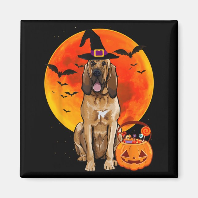Halloween Pumpkin Dog Saint Hubert Dog Magnet (Front)