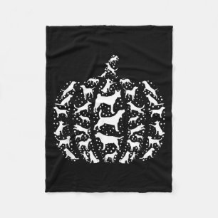 Halloween Pumpkin Dog Silhouettes Halloween Dog Fleece Blanket