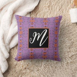 Halloween Pumpkin Doodle Seamless Pattern Cushion