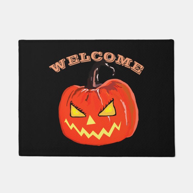 Halloween Pumpkin  Door Mat (Front)