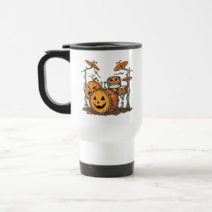 Halloween Pumpkin Drum Set Travel Mug