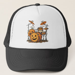 Halloween Pumpkin Drum Set Trucker Hat