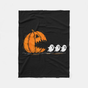 Halloween Pumpkin Eating Ghosts Funny Soky Costume Fleece Blanket