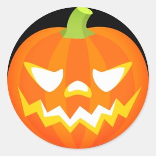 Halloween Pumpkin Emoji Classic Round Sticker