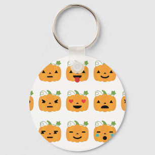 halloween pumpkin emojis key ring