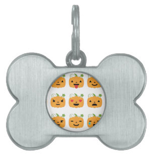 halloween pumpkin emojis pet tag