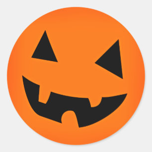 Halloween Pumpkin Face Classic Round Sticker