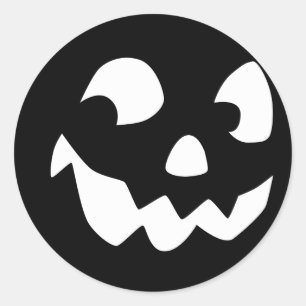 Halloween Pumpkin Face Classic Round Sticker