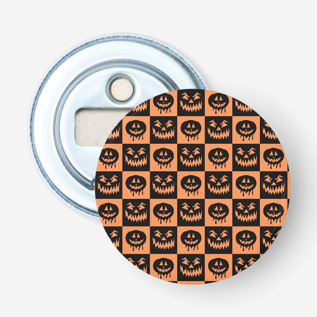 Halloween Pumpkin Face Ghost Spooky Pattern Bottle Opener (Front)