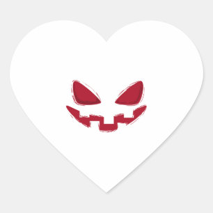 Halloween Pumpkin Face Heart Sticker