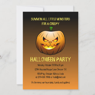 Halloween Pumpkin Face Invitation