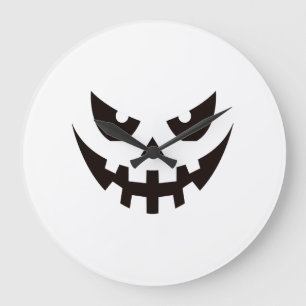 Halloween Pumpkin Face Large Clock