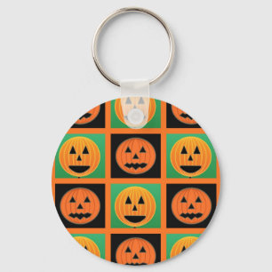 Halloween pumpkin face pattern key ring