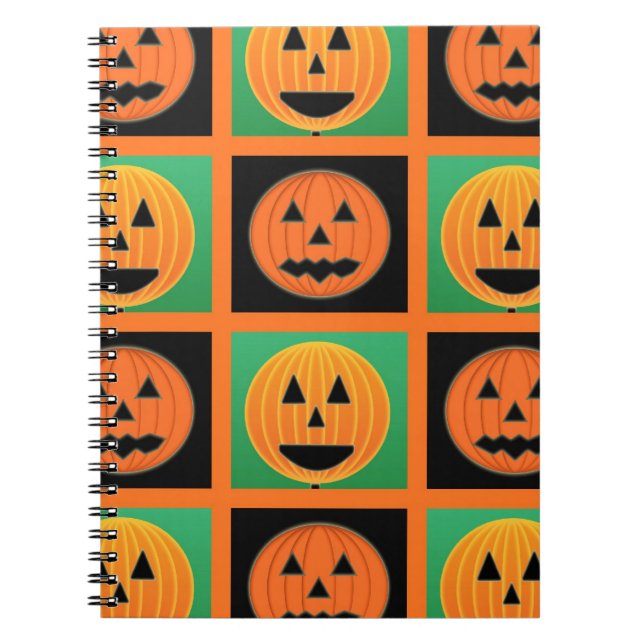 Halloween pumpkin face pattern spiral notebook (Front)