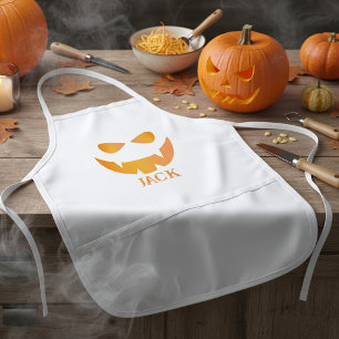 Halloween Pumpkin Face Personalised Kids Apron
