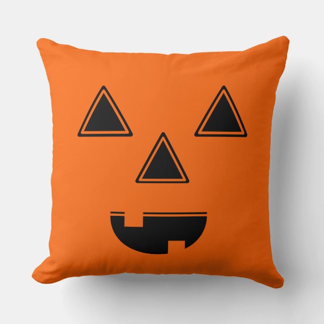 Halloween Pumpkin Face Pillow (Front)