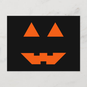 Halloween Pumpkin Face Postcard