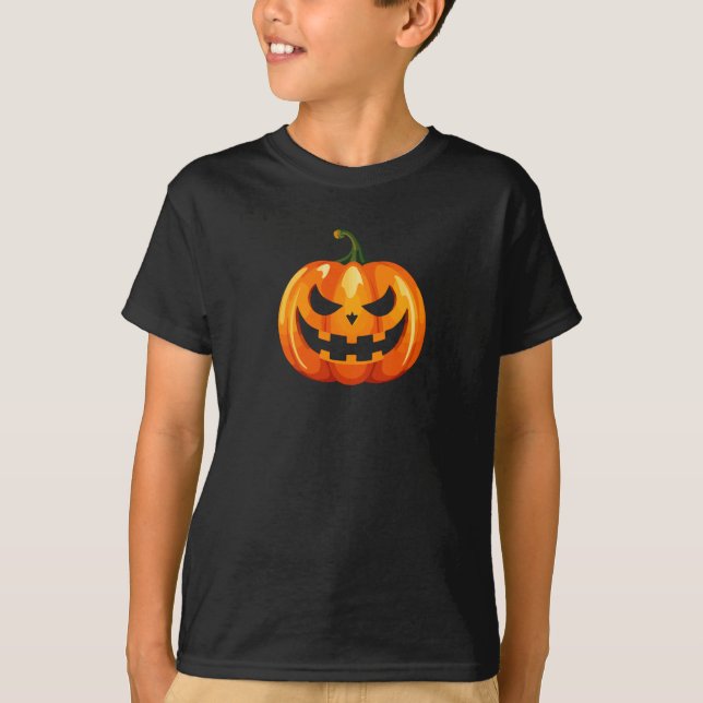 Halloween Pumpkin Face Scary T-Shirt (Front)
