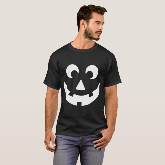 Halloween Pumpkin Face Screwball Graphics T-Shirt (Front Full)
