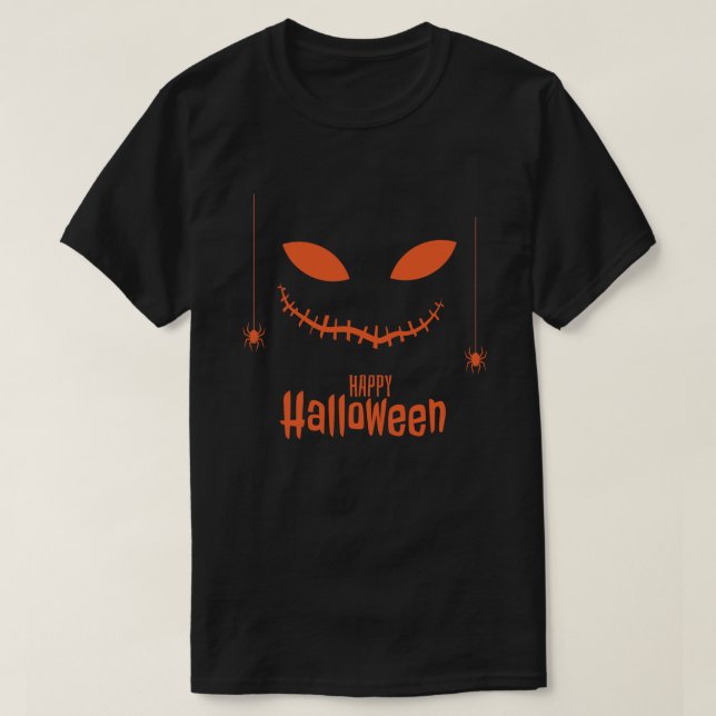 Halloween pumpkin face spider Costumes Mens Womens T-Shirt (Design Front)