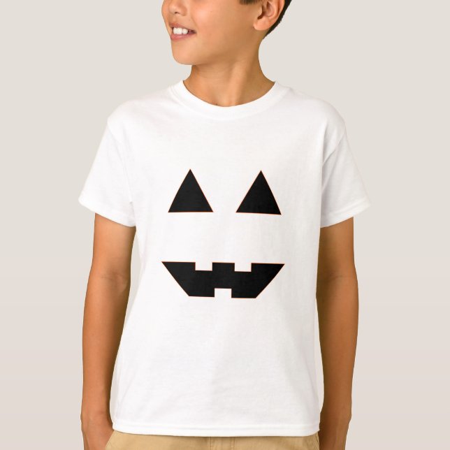 Halloween Pumpkin Face T-Shirt (Front)