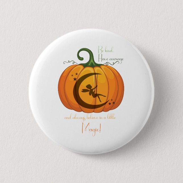 Halloween Pumpkin Fairy design 6 Cm Round Badge (Front)