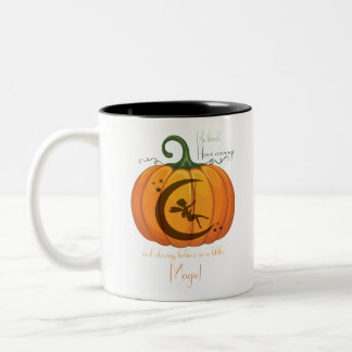 Halloween Pumpkin Fairy design Two-Tone Coffee Mug