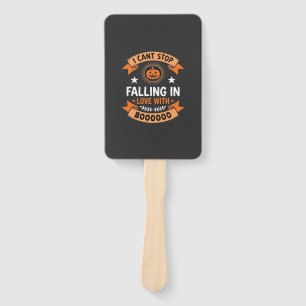 Halloween Pumpkin Falling In Love Hand Fan