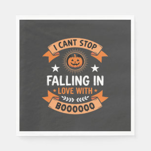 Halloween Pumpkin Falling In Love Napkin