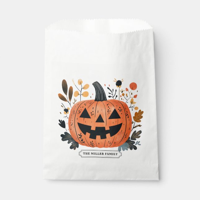 Halloween Pumpkin Favour Bag (Front)