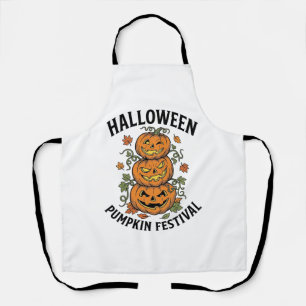 Halloween Pumpkin Festival Vintage Jack O Lantern Apron
