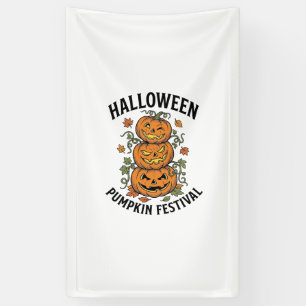 Halloween Pumpkin Festival Vintage Jack O Lantern  Banner