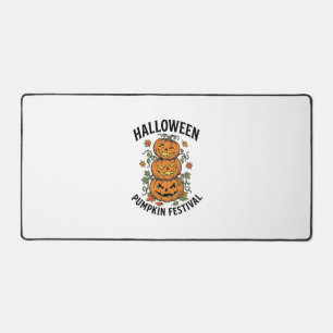 Halloween Pumpkin Festival Vintage Jack O Lantern Desk Mat