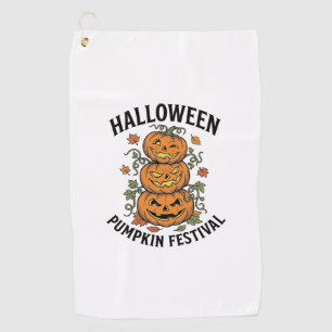 Halloween Pumpkin Festival Vintage Jack O Lantern  Golf Towel
