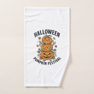 Halloween Pumpkin Festival Vintage Jack O Lantern  Hand Towel