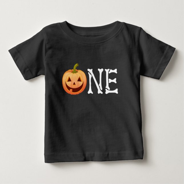 Halloween Pumpkin First Birthday Shirt (Front)